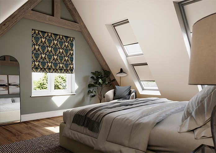 Acanthus, Navy - Roman Blind - Image 7